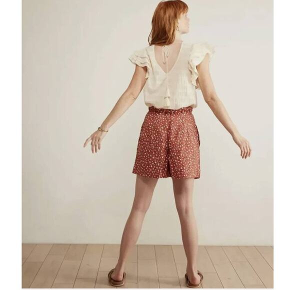 New Anthropologie x The Odells Malmo Belted Beach Shorts $248 SIZE 6 Red Motif - Picture 5 of 5